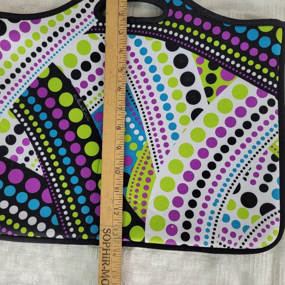 Macbeth Collection black white purple neon green blue laptop bag handles artsy - Picture 10 of 10